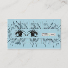 Cartão De Indicação Pretty Lashes Modern Blue Minimalist Eye Illustrat