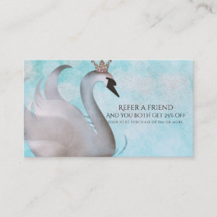 Cartão De Indicação Princesa Cisne Conto de Fadas Indique um Amigo