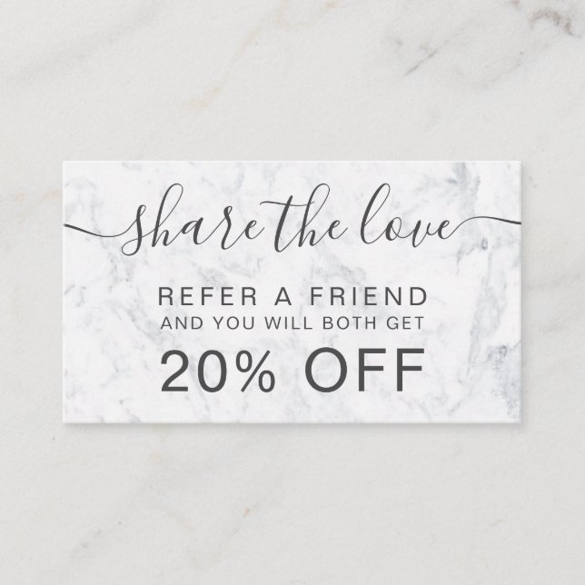 Cartão De Indicação Profissional de mármore branco moderno da (Frente)