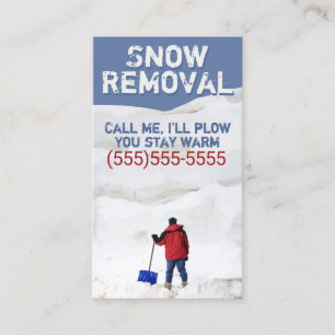 Cartão De Indicação Remoção Business.Customizable da neve Plowing.Sn