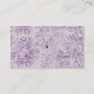 Cartão De Indicação roxo rústico, chique, flores de lavanda pálidas,