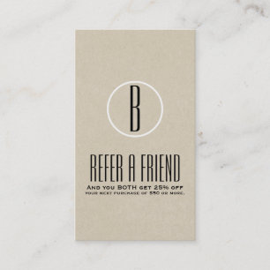 Cartão De Indicação Rustic Kraft Marrom Mínimo Indique um Amigo Referê