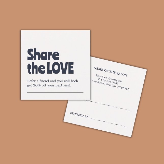 Cartão De Indicação Salão Azul Branco Antigo Único (Criador carregado)