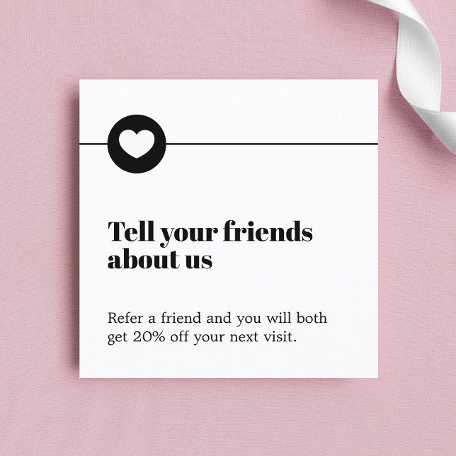 Cartão De Indicação Salão Branco Negro Moderno (Criador carregado)