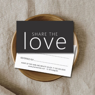 Cartão De Indicação Salão branco preto-marfim Legal minimalista