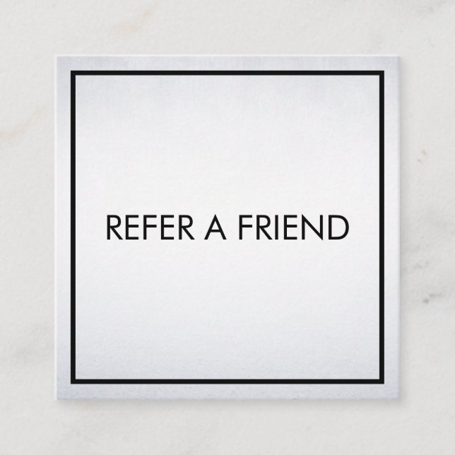 Cartão De Indicação Salão de Bela Branca Elegante Moderno (Frente)