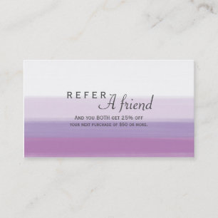 Cartão De Indicação Salão de Lavanda Roxo Aquarela INDICAR UM AMIGO