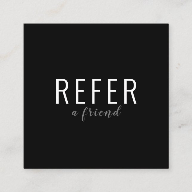 Cartão De Indicação Script Elegante, preto e branco, negócios (Frente)