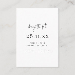 Cartão De Indicação Script Minimalista Simples Alterar a Data Pequena