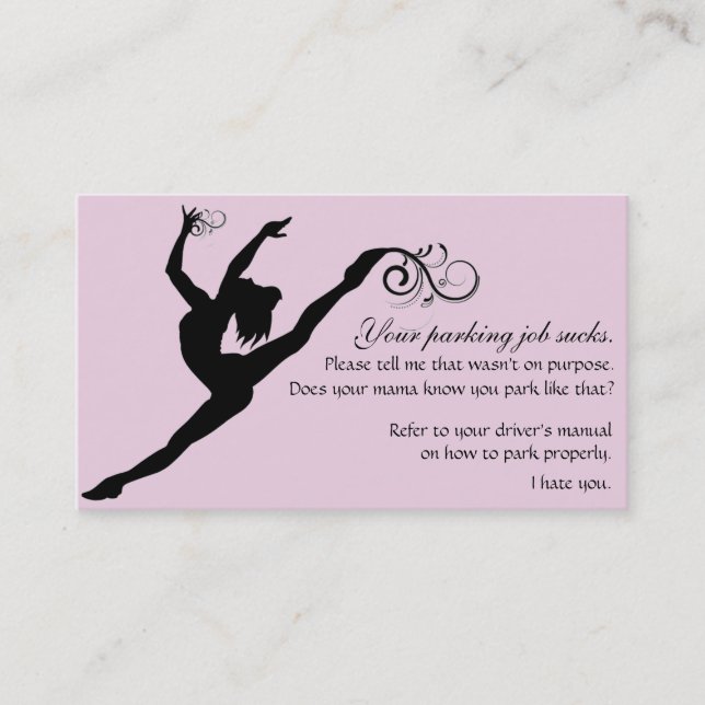 Cartão De Indicação Seu trabalho do estacionamento suga (Frente)