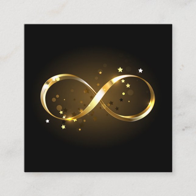Cartão De Indicação Símbolo Infinity do ouro (Frente)