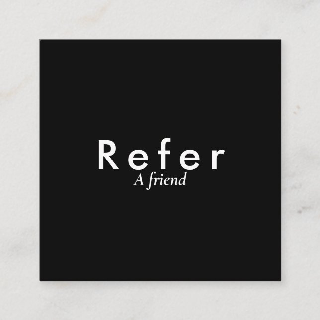 Cartão De Indicação Simples Preto e Branco (Frente)