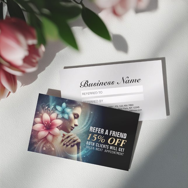 Cartão De Indicação Terapêutica de Massagem Terapia Mãos Energia Spa B (Criador carregado)