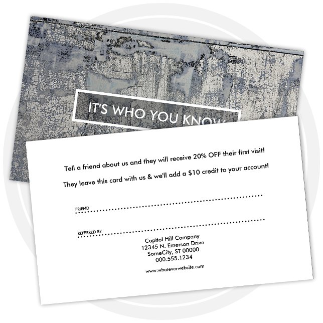 Cartão De Indicação textura crocante do programa de remessa (Criador carregado)