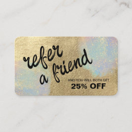 Cartão De Indicação Textura Luminosa Dourada E Iridescente