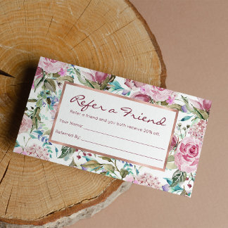 Cartão De Indicação Vintage Country Chic Pink Teto Lavanda Floral Ref