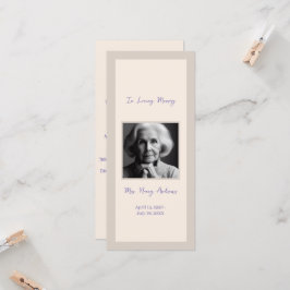 Cartão de Indicador do Serviço de Memória Funeral