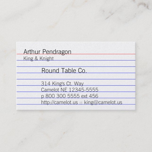 Cartão de índice (Frente)