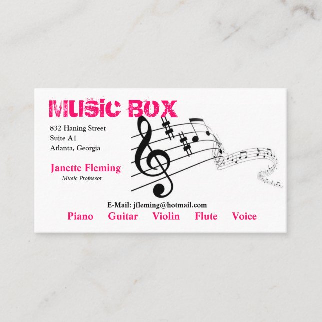 Cartão de indústria musical (Frente)