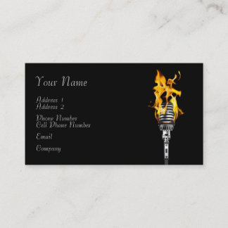 Cartão de indústria musical - microfone flamejante