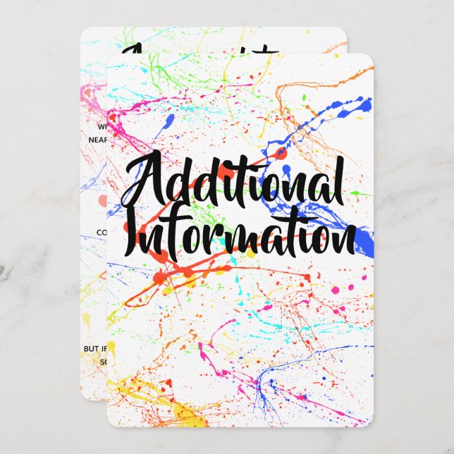 Cartão de Informação Adicional Manchado (Frente/Verso)