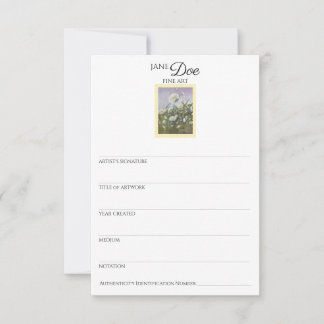 Cartão de Informação da Obra de Arte