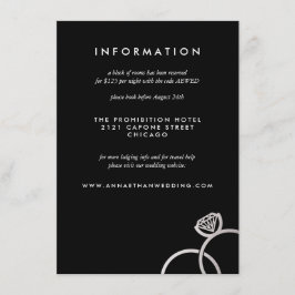 Cartão de Informação de Casamento de Anéis de Prat
