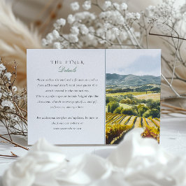 Cartão de Informação de Casamento de Vineyard Napa
