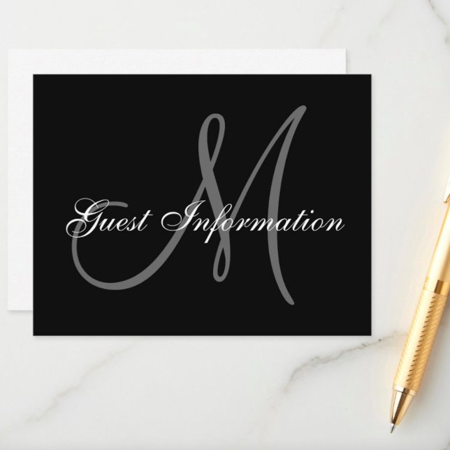 Cartão de Informação de Casamento Elegante com Mon (Criador carregado)