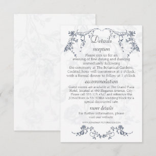 Cartão de Informação de Casamento Floral Vintage A