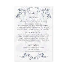 Cartão de Informação de Casamento Floral Vintage A