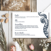 Cartão de Informação de Casamento Octopus Náutico 