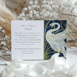 Cartão de Informação de Casamento Swan Elegante Wa