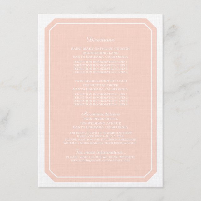 Cartão de informação de coral simplesmente elegant (Frente)