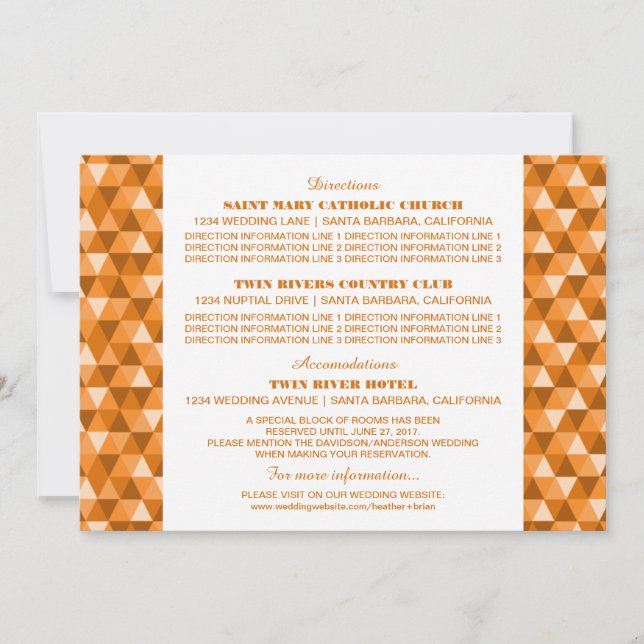 Cartão de Informação de Triângulos Geométricos Lar (Frente)