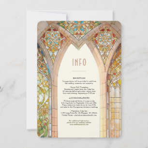 Cartão de Informação de Vitral de Catedral Gótica