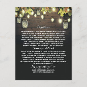 Cartão de informação do casamento do celeiro co