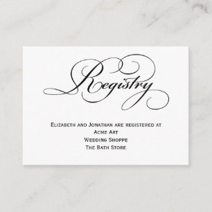 Cartão de informação do registro do casamento d
