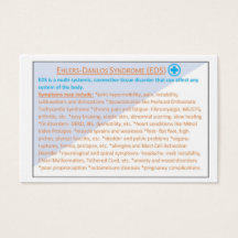 Cartão de informação EDS da síndrome de Ehlers Dan