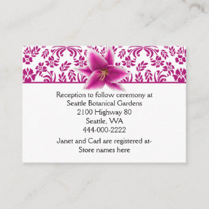 Cartão de Informação Stargazer Lily Wedding
