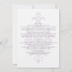 Cartão de Informação Subtle Damask Roxo