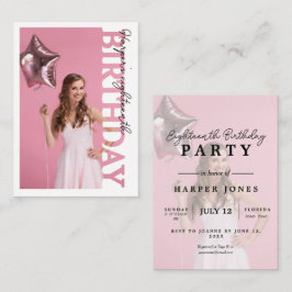 Cartão De Informações 18th Birthday Photo college Party 