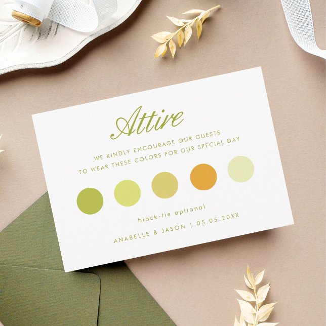 Cartão De Informações 2026 Summer Wedding Attire Guest Dress Code Card  (Criador carregado)