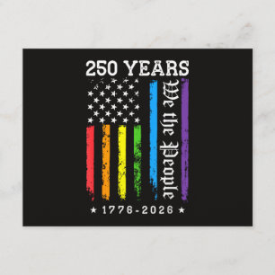 Cartão De Informações 250 Anos de 250º Aniversário Americano LGBT Pr