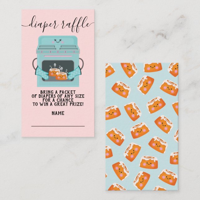 Cartão De Informações 2 Bolinhos na Fralda do forno Raffle (Frente/Verso)