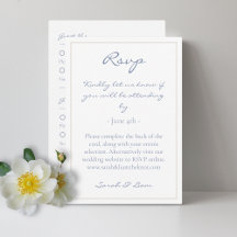 2 RSVP de Casamento Azul com Derramamento Floral