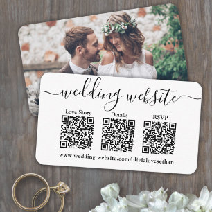 Cartão De Informações 3 Códigos QR Resposta de Fotografia de Casamento