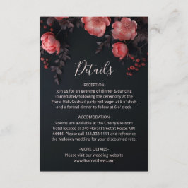 Cartão De Informações 3D Roses Wildflowers Dark Moody