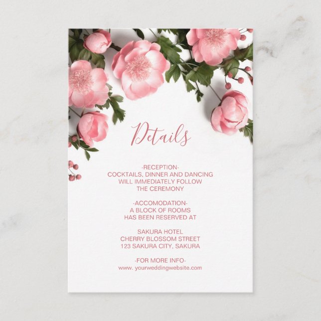 Cartão De Informações 3D Roses Wildflowers White (Frente)