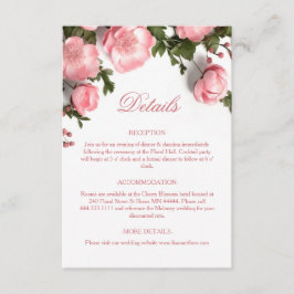 Cartão De Informações 3D Roses Wildflowers White